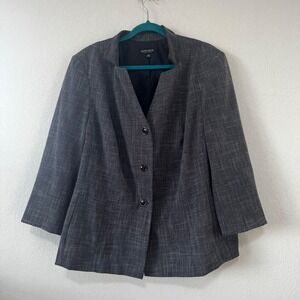 John Meyer Collection Women's Gray Textured Blazer Jacket 20W